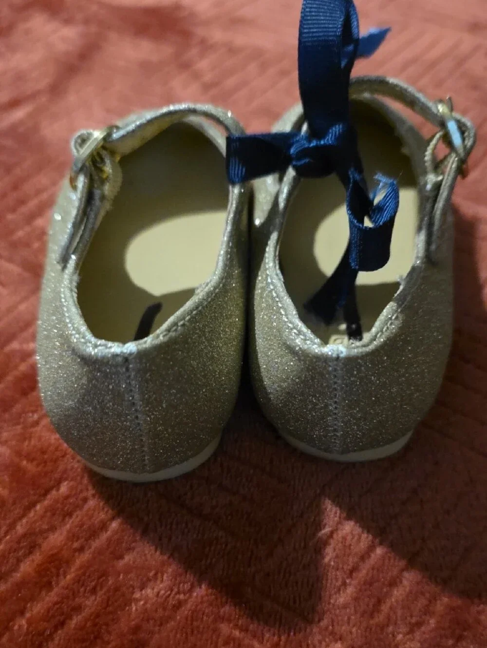 Janie and Jack Glitter Mary Jane Shoes in Gold